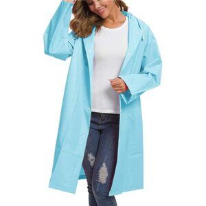 Waterproof Rain Poncho – Reusable Long Clear Raincoat for Women